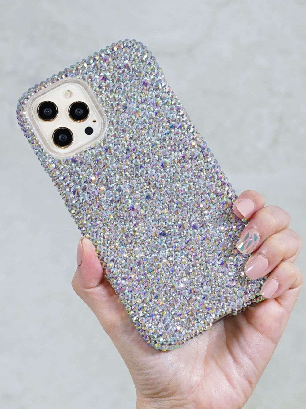 Sparkling Crystal iPhone 15 Plus Phone Case - Silver Bling Rhinestone Phone Case